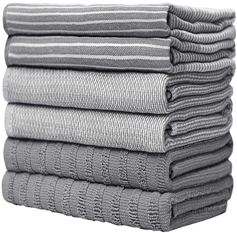 Bumble Towels dish drying setup on a gray counter for busy kitchens