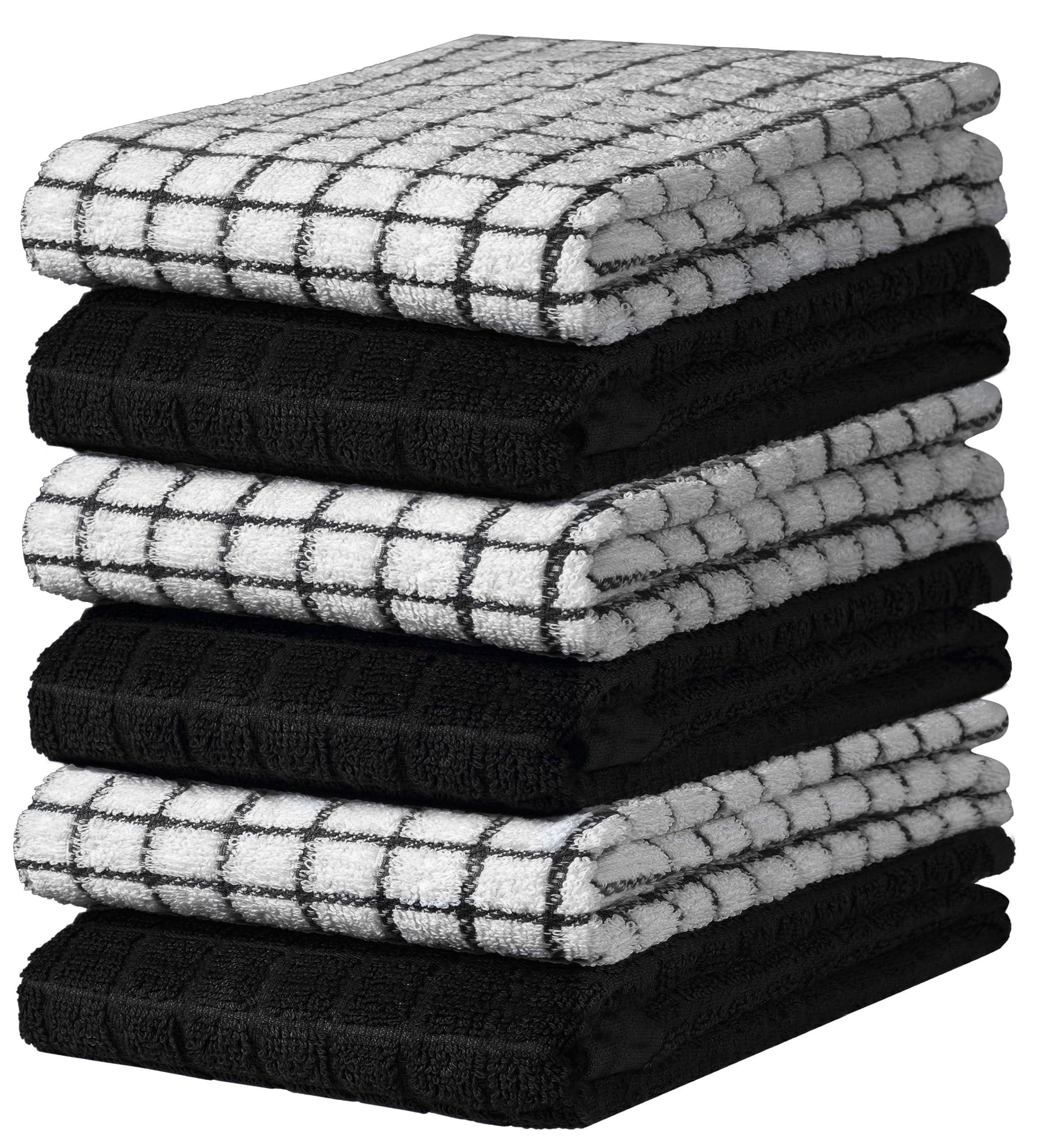 Bumble Towels 6-pack black kitchen towels ready for daily use