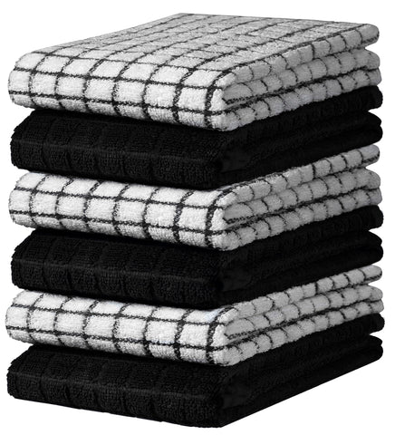 Bumble Towels 6-pack black kitchen towels ready for daily use