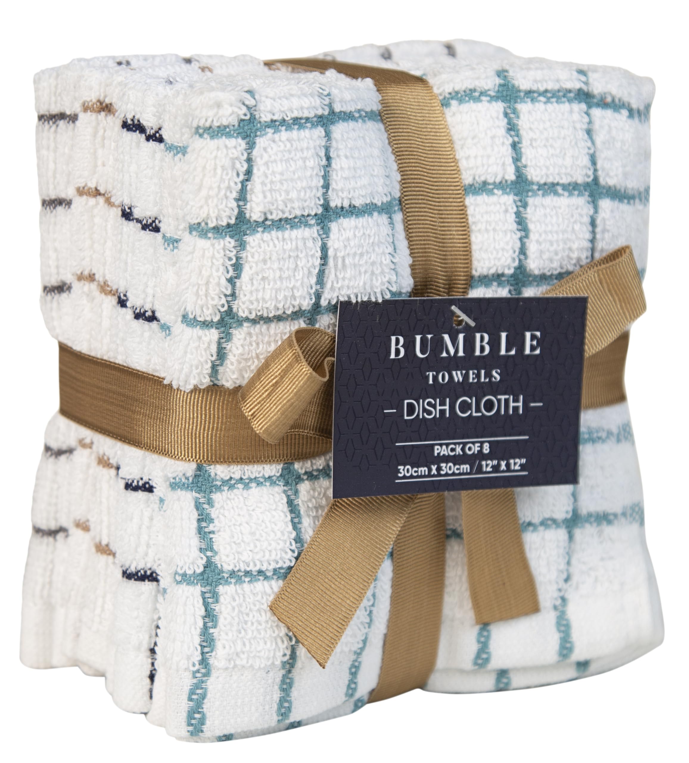 Bumble Towels multicolored checked design adds a decorative touch to your kitchen.