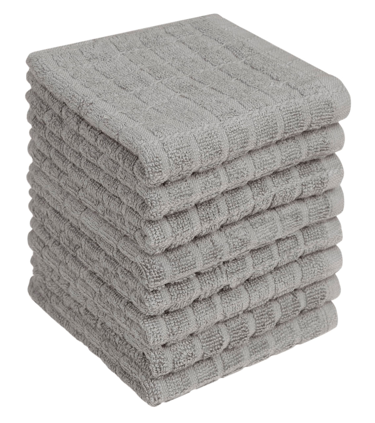 Bumble Towels premium dish towels in grey, 12x12, eight-pack ready for quick drying