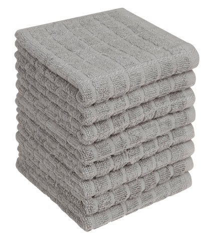 Bumble Towels premium dish towels in grey, 12x12, eight-pack ready for quick drying