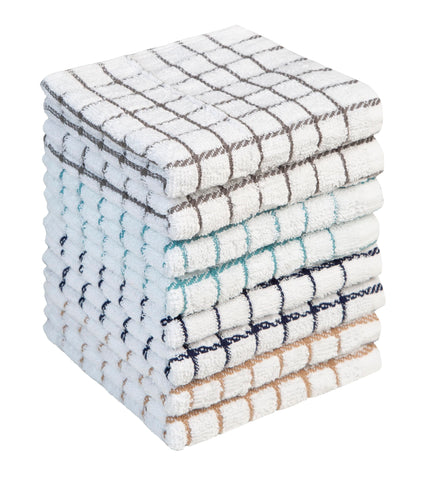 Bumble Towels premium dish towels 8-pack absorb moisture quickly for neat counters.