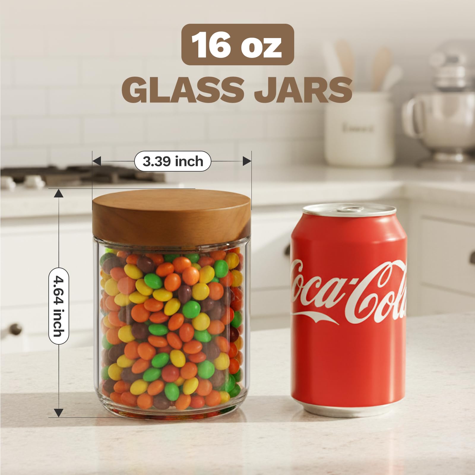 Bumobum glass canisters stacked for pantry organization and easy access.