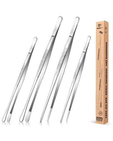 Bundlepro 4-piece tweezer set for precise plating and delicate handling.