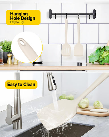 Bundlepro easy-clean spatula with hanging hole for quick air drying
