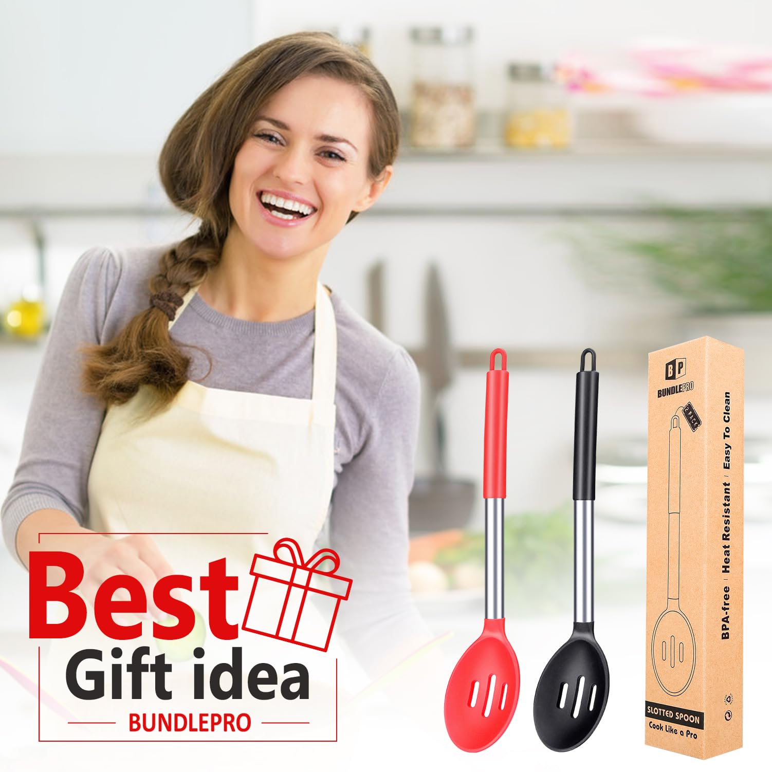 Bundlepro spoon with hanging hole for easy drying and storage.