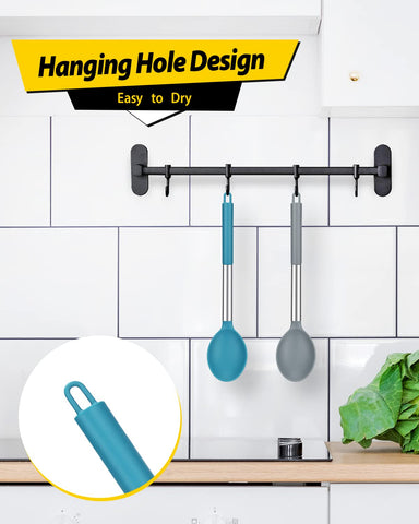 Bundlepro easy-clean silicone spoons wipe clean after cooking and fat removal.