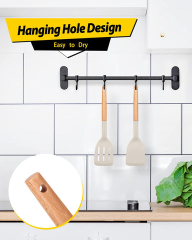 Bundlepro easy-clean wooden-handle spatula simplifies hand washing after use.