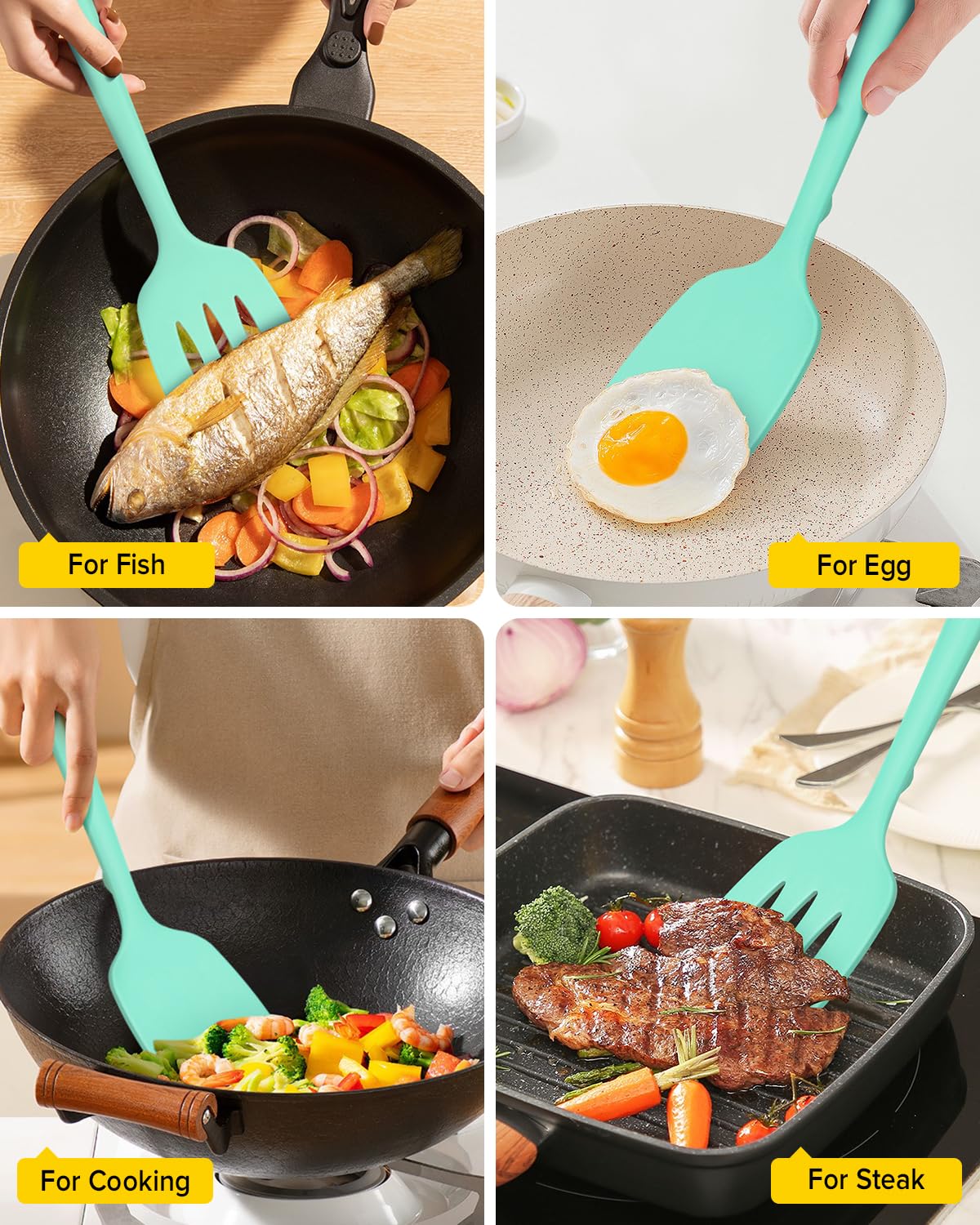 Bundlepro green heat-resistant silicone spatula ready for high-heat cooking.