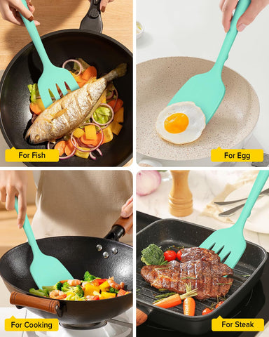 Bundlepro green heat-resistant silicone spatula ready for high-heat cooking.