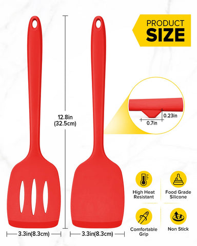 BUNDLEPRO heat-resistant silicone spatula red withstands high temperatures