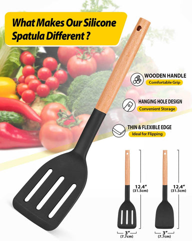Bundlepro heat-resistant silicone turner suitable for high-heat frying