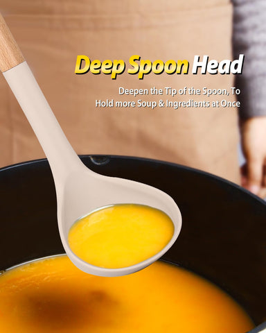 Bundlepro heat-resistant silicone utensils protect nonstick pans from scratches.