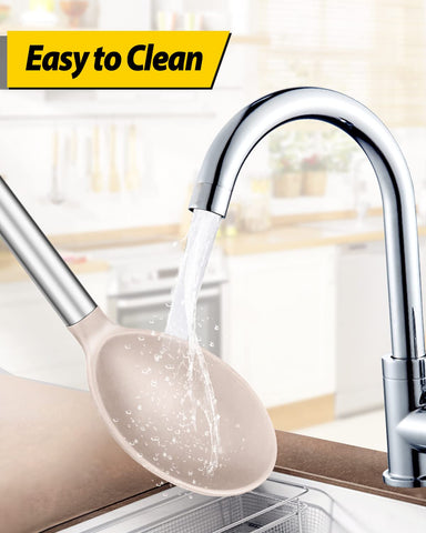 BUNDLEPRO khaki-colored silicone utensils for stylish, visible daily use.