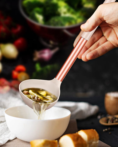 BundlePro silicone-head ladle for gentle stirring without scratching cookware