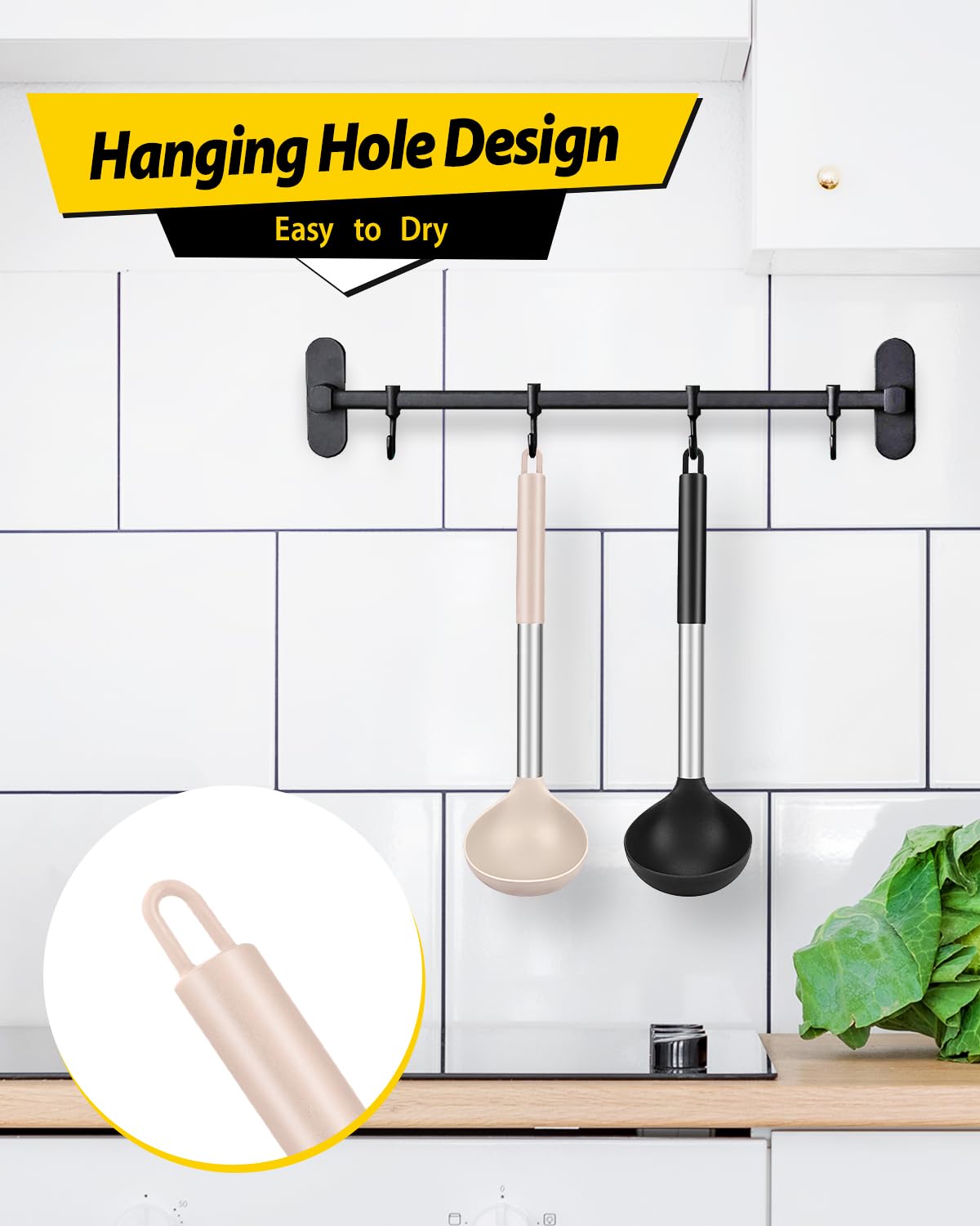 Bundlepro ladle spoon easy-clean design simplifies washing away fats after use.