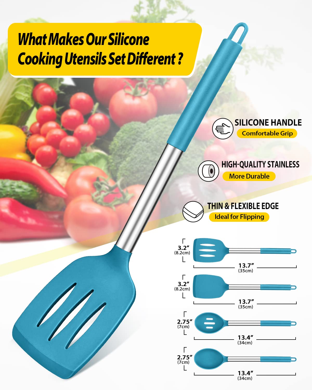 Bundlepro large solid spatulas ideal for flipping and turning foods