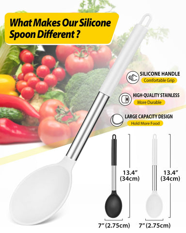 Bundlepro silicone head spoons protect cookware while stirring and prevent scratches.