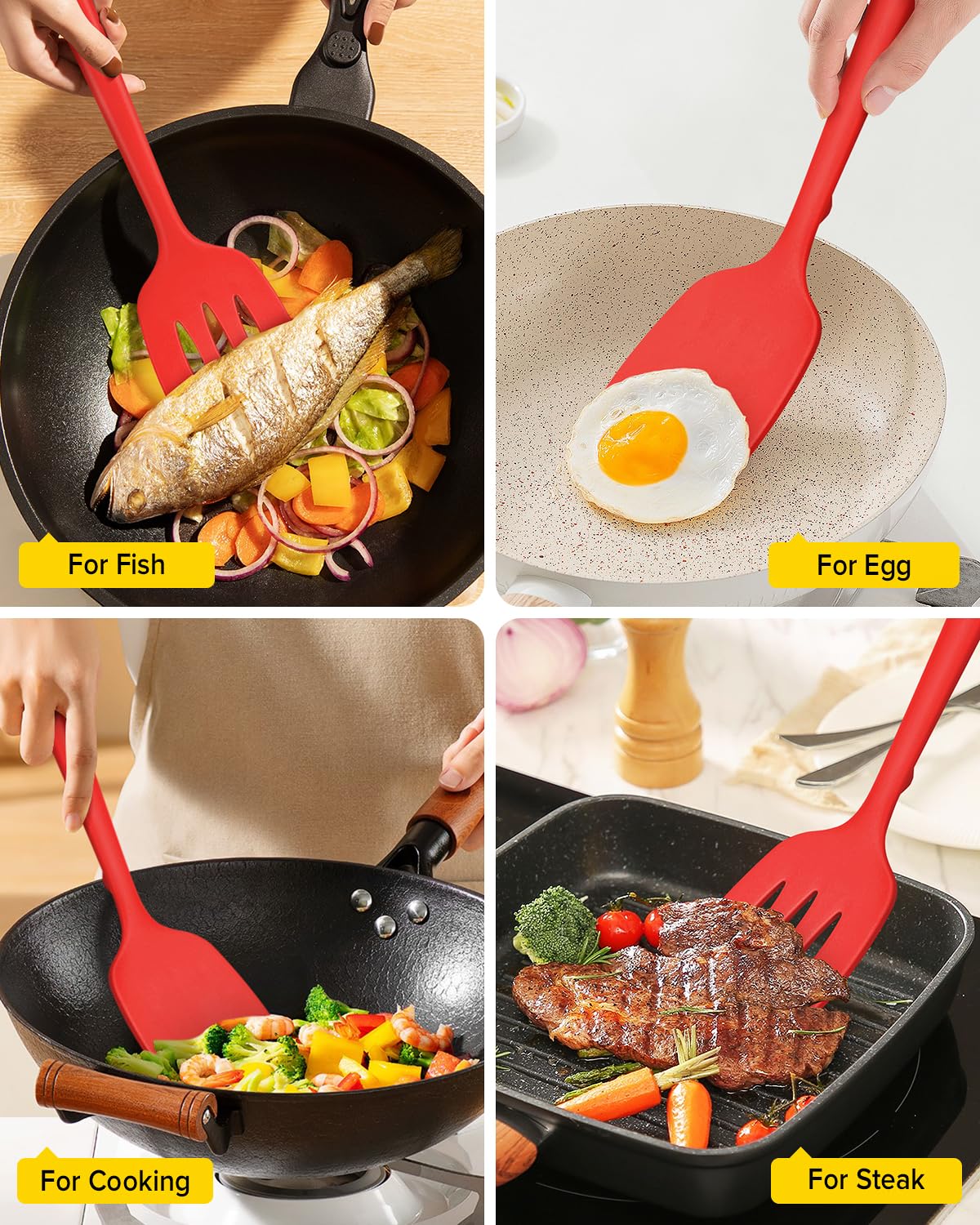 BUNDLEPRO spatula with hanging hole red stays dry and organized