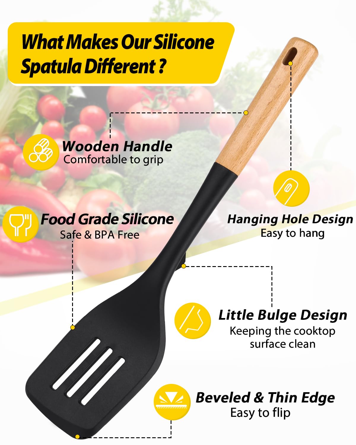 Bundlepro silicone spatula head close-up showing non-stick surface