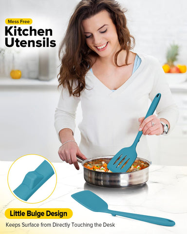 Bundlepro heat resistant blue spatula withstands high heat cooking