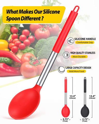 BundlePro spoons close-up shows soft silicone head that protects pans.