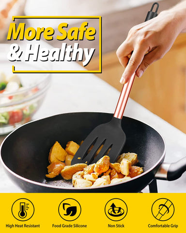 Bundlepro silicone turners resist heat and protect nonstick coatings during cooking