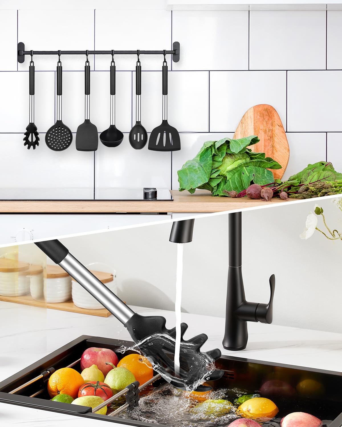 Bundlepro silicone ladle handles soups and sauces comfortably