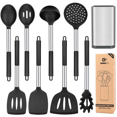 Bundlepro silicone spatula for gentle stirring without scratching non-stick pans