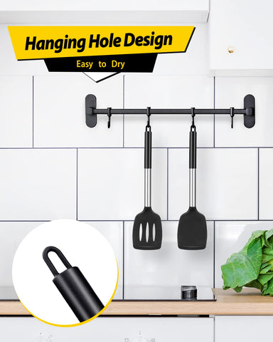Bundlepro black slotted spatula resists mess and supports easy serving