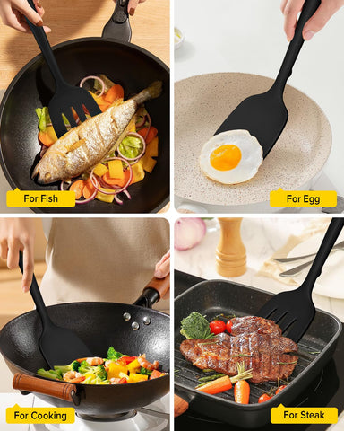 BundlePro soft silicone head protects nonstick cookware from scratches.