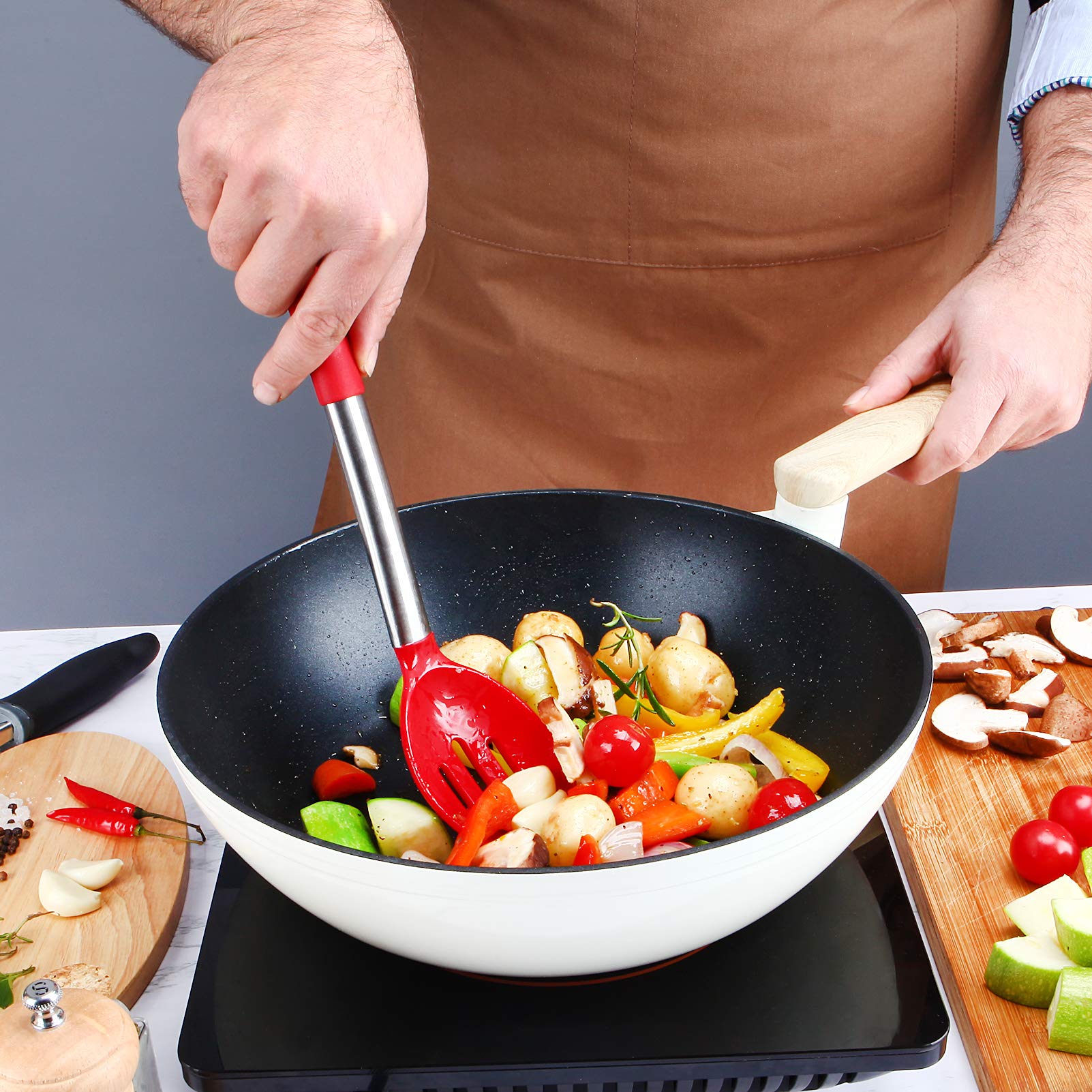 Bundlepro spoon with stainless steel core and anti-scald handle for durability.