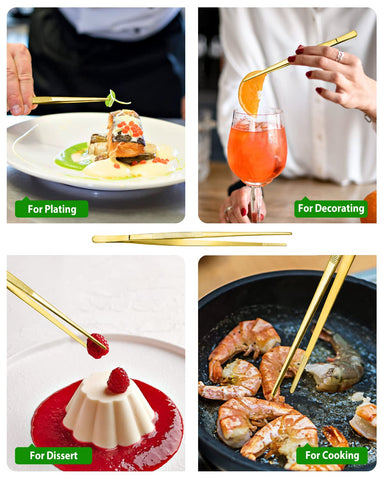 Bundlepro stainless steel kitchen tweezers collection for cooking and serving