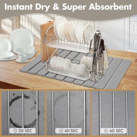Anti-slip pad helps keep the Bunmery mat steady on wet counters.