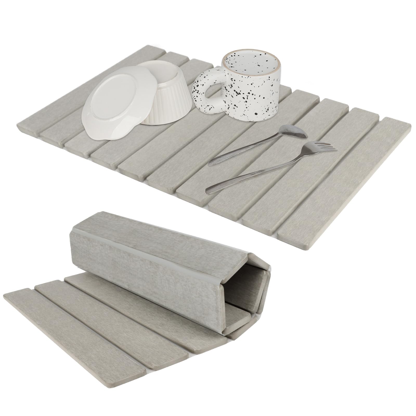 Bunmery large stone drying mat 24x16 for fast countertop dryness.