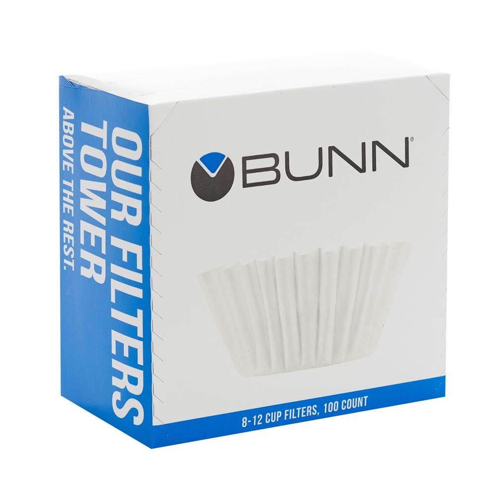 BUNN coffee filters for 8-12 cup brewers ensure balanced extraction with minimal overflow.