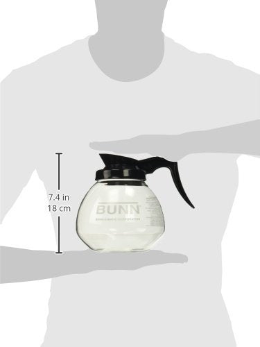 Bunn glass detail reveals shatter-resistant construction for reliable brewing.