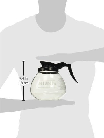Bunn glass detail reveals shatter-resistant construction for reliable brewing.