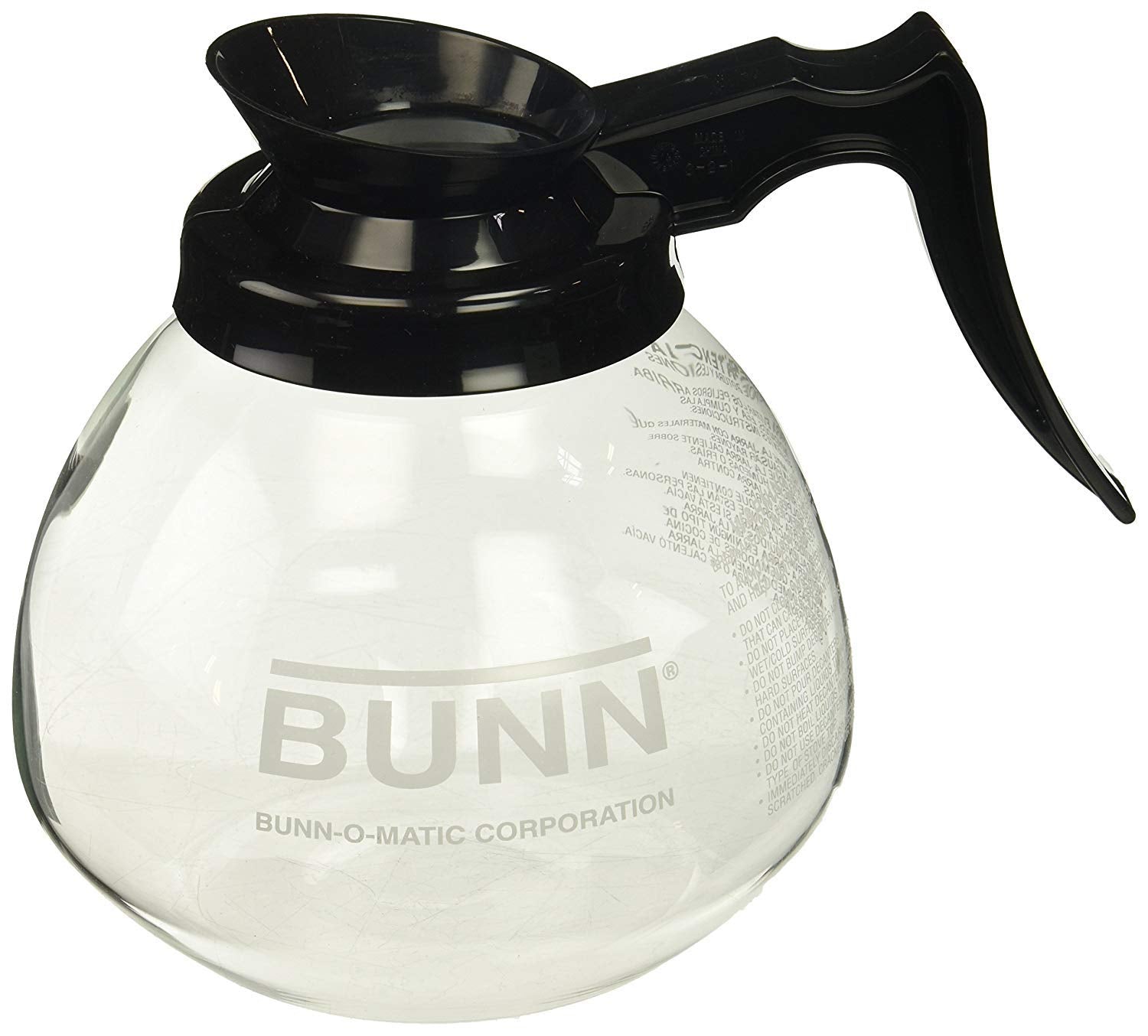 Bunn measurement etch front view shows clear capacity marks for portions.