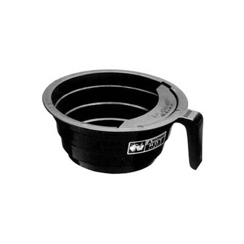 Bunn-O-Matic brew funnel in black plastic for compatible coffee brewing and easy cleanup