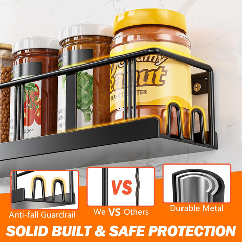 Bunoxea rack with built-in side hooks for utensils and extra storage
