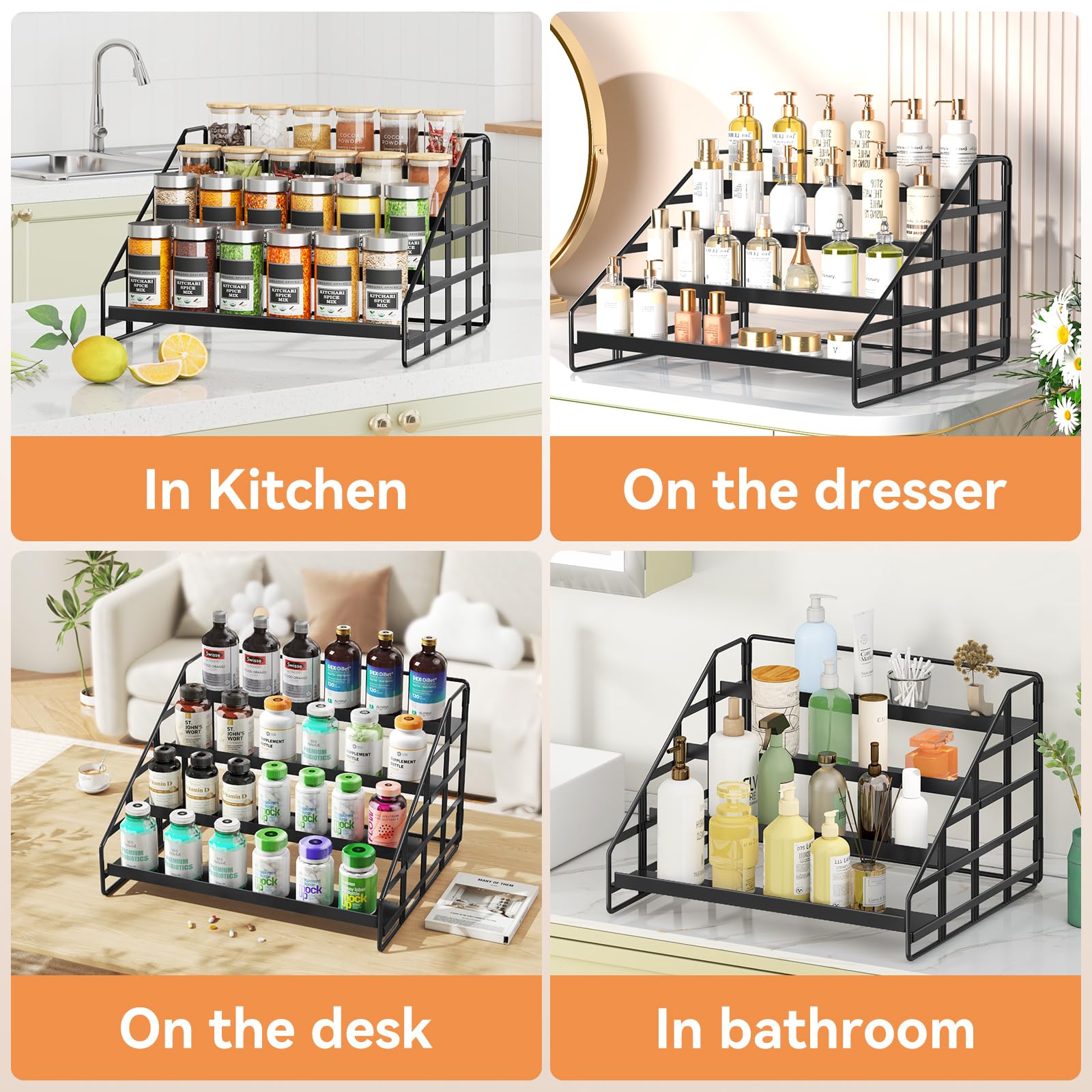 Bunoxea easy-install metal shelf requires no screws.