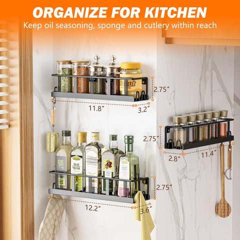 Premium black Bunoxea spice rack adding modern look to kitchen
