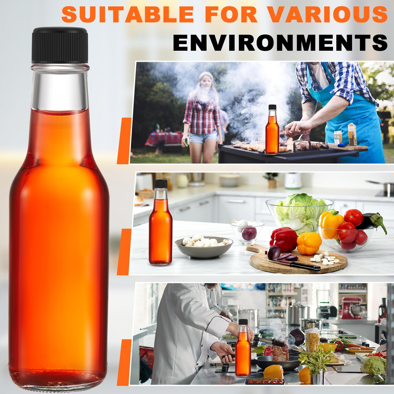 Burbell 10 oz bottle cap fitment for standard hot sauce bottles.
