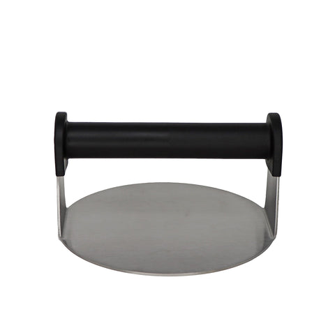 Burger Iron smooth stainless steel surface reduces sticking during smashing.