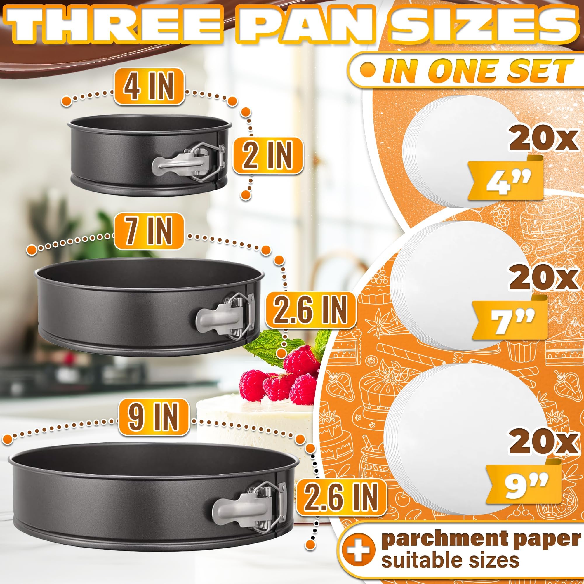 Burious cake springform 7-inch pan for even baking and simple release