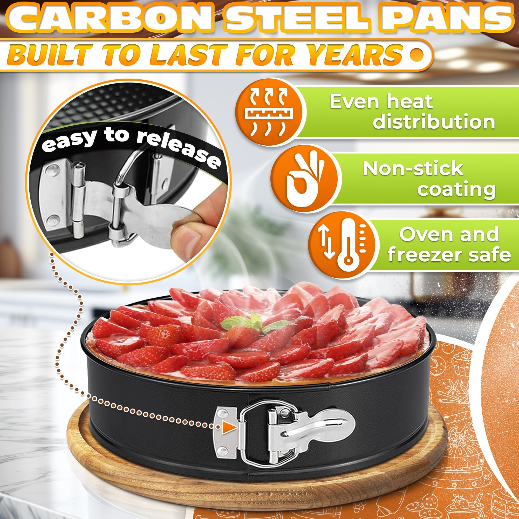 Burious cake springform 9-inch pan for large layered desserts