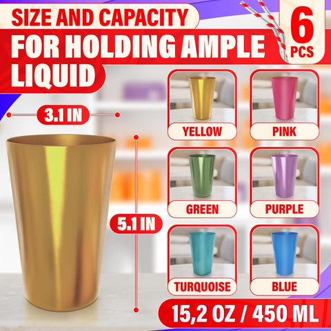 BURIUS stackable aluminum cups save cabinet space during entertaining.