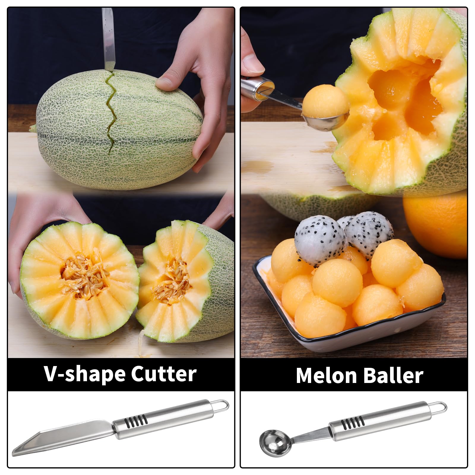 BURLIHOME strip carving knife for clean fruit and vegetable strips